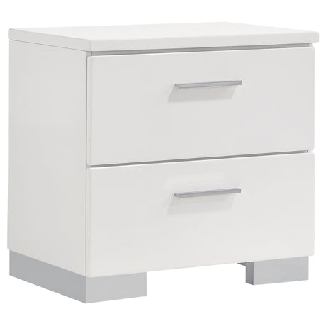 Felicity White High Gloss 4-Piece Twin Bedroom Set by Coaster at Eve Furniture