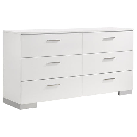 Felicity White High Gloss 4-Piece Twin Bedroom Set by Coaster at Eve Furniture