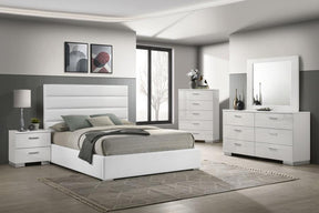 Felicity White High Gloss 5-Piece Eastern King Bedroom Set by Coaster at Eve Furniture