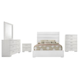 Felicity White High Gloss 5-Piece Full Bedroom Set