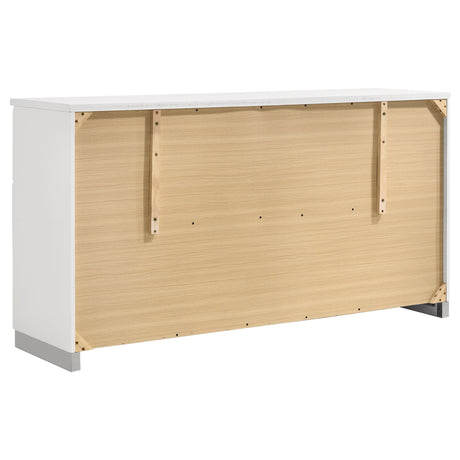 Felicity White High Gloss 5-Piece Twin Bedroom Set by Coaster at Eve Furniture