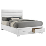 Felicity White High Gloss Eastern King Storage Bed by Coaster at Eve Furniture