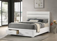Felicity White High Gloss Eastern King Storage Bed by Coaster at Eve Furniture