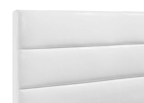 Felicity White Upholstered Eastern King Platform Bed by Coaster at Eve Furniture