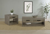 Felix 1-drawer Square Engineered Wood End Table Grey Driftwood