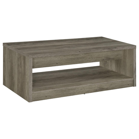 Felix 2-drawer Rectangular Engineered Wood Coffee Table Grey Driftwood by Coaster at Eve Furniture