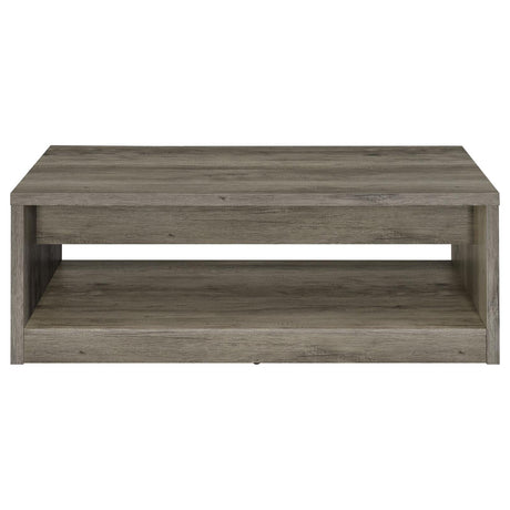 Felix 2-drawer Rectangular Engineered Wood Coffee Table Grey Driftwood by Coaster at Eve Furniture