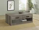 Felix 2-drawer Rectangular Engineered Wood Coffee Table Grey Driftwood by Coaster at Eve Furniture