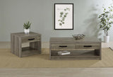 Felix Gray Driftwood 1-drawer Square Engineered Wood End Table by Coaster at Eve Furniture