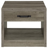 Felix Gray Driftwood 1-drawer Square Engineered Wood End Table by Coaster at Eve Furniture