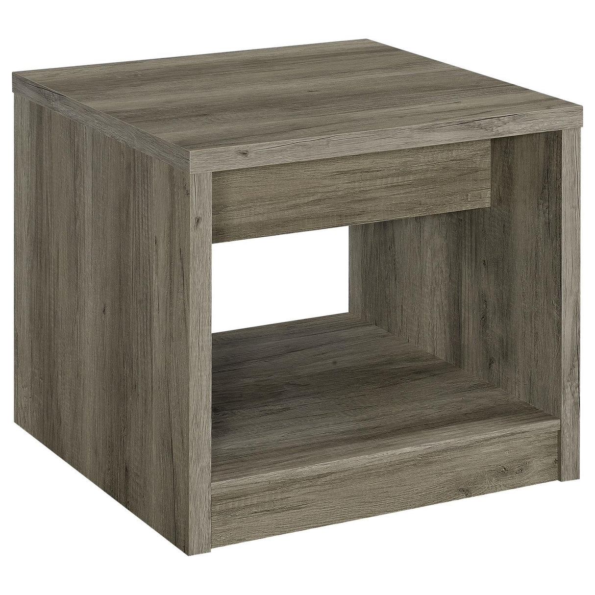 Felix Gray Driftwood 1-drawer Square Engineered Wood End Table by Coaster at Eve Furniture