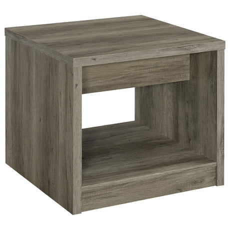 Felix Gray Driftwood 1-drawer Square Engineered Wood End Table by Coaster at Eve Furniture