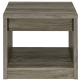 Felix Gray Driftwood 1-drawer Square Engineered Wood End Table by Coaster at Eve Furniture