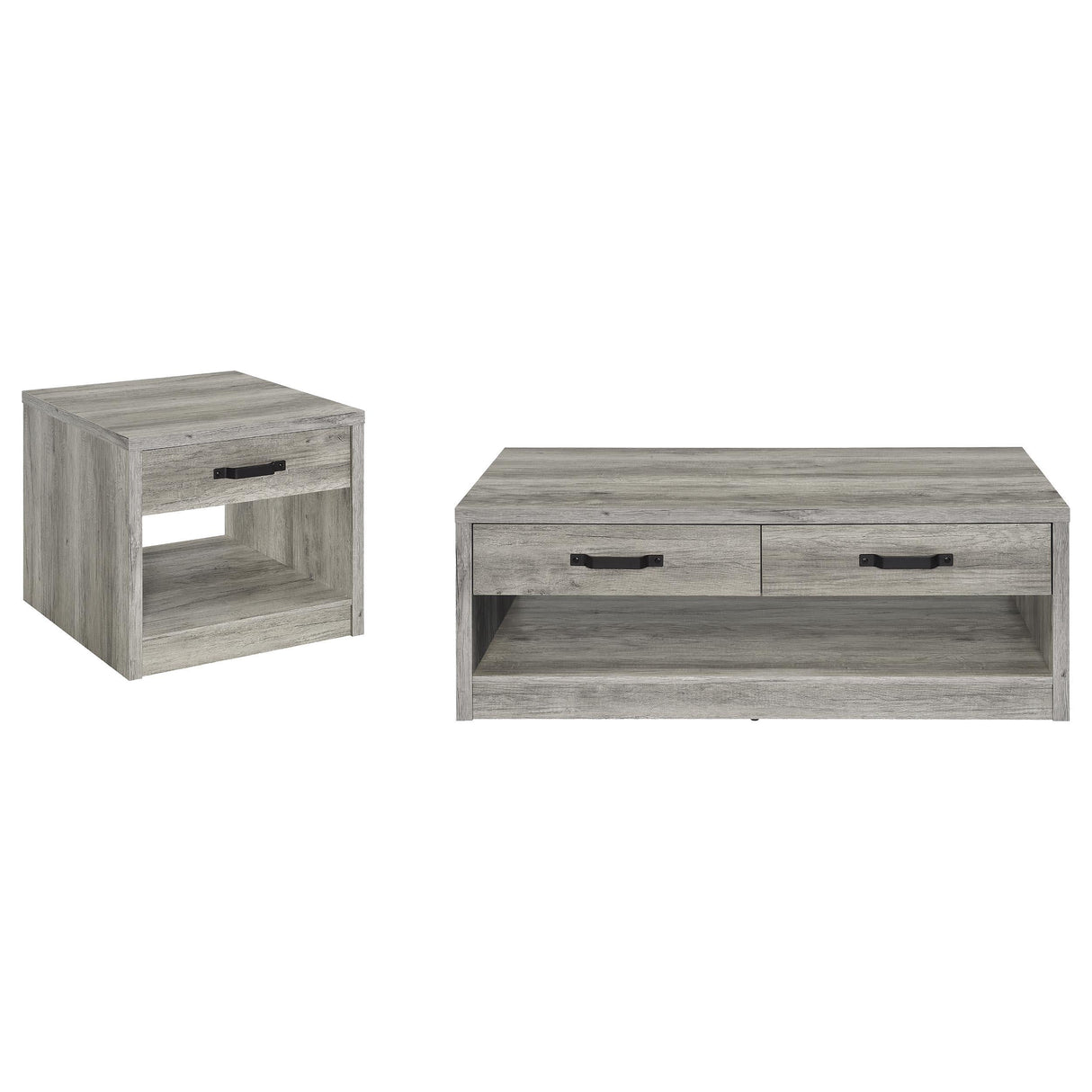 Felix Gray Driftwood 2-Piece Coffee and End Table Set by Coaster at Eve Furniture