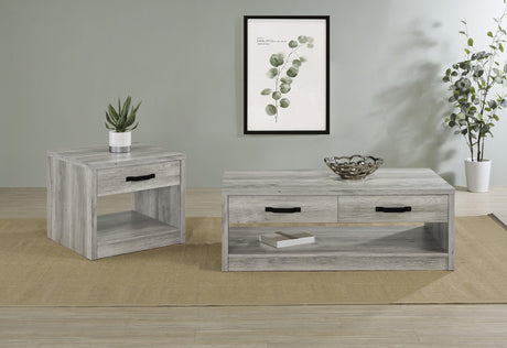 Felix Gray Driftwood 2-Piece Coffee and End Table Set by Coaster at Eve Furniture