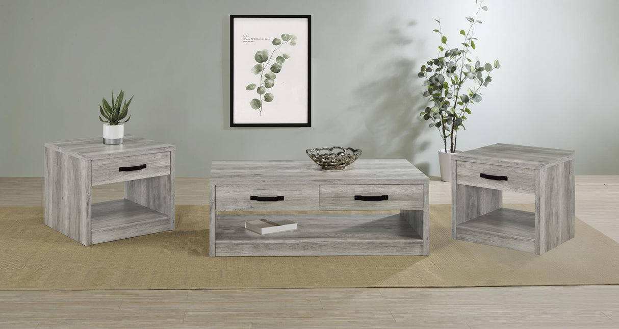 Felix Gray Driftwood 3-Piece Coffee and End Table Set by Coaster at Eve Furniture