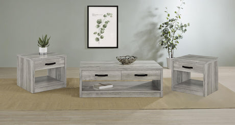 Felix Gray Driftwood 3-Piece Coffee and End Table Set by Coaster at Eve Furniture