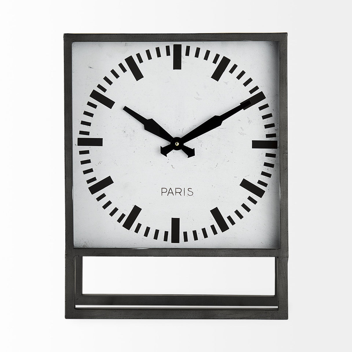 Felix Gray Metal Square Table Clock by Mercana at Eve Furniture