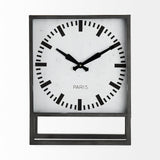 Felix Gray Metal Square Table Clock by Mercana at Eve Furniture