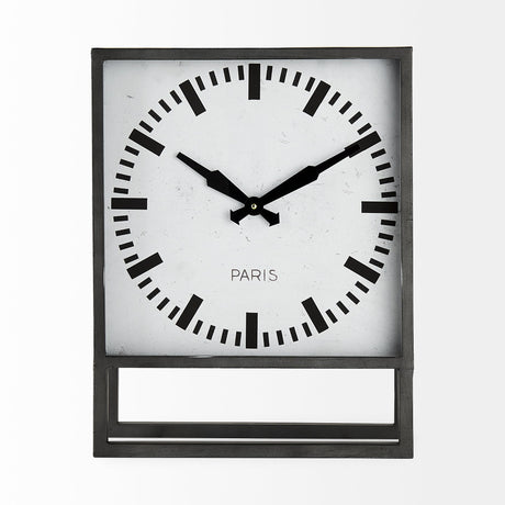 Felix Gray Metal Square Table Clock by Mercana at Eve Furniture