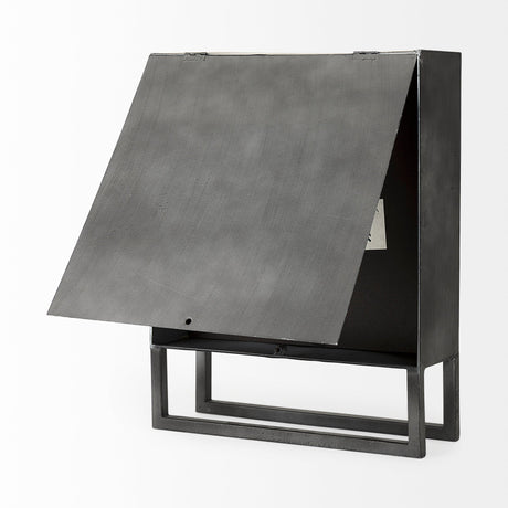 Felix Gray Metal Square Table Clock by Mercana at Eve Furniture