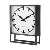 Felix Gray Metal Square Table Clock by Mercana at Eve Furniture