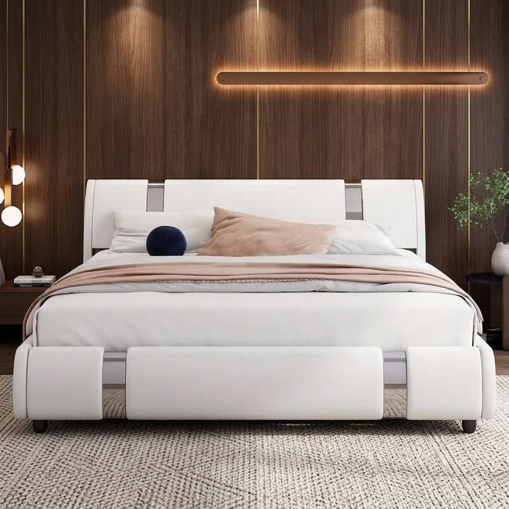 Felix White Queen Upholstered Bed by Coaster at Eve Furniture