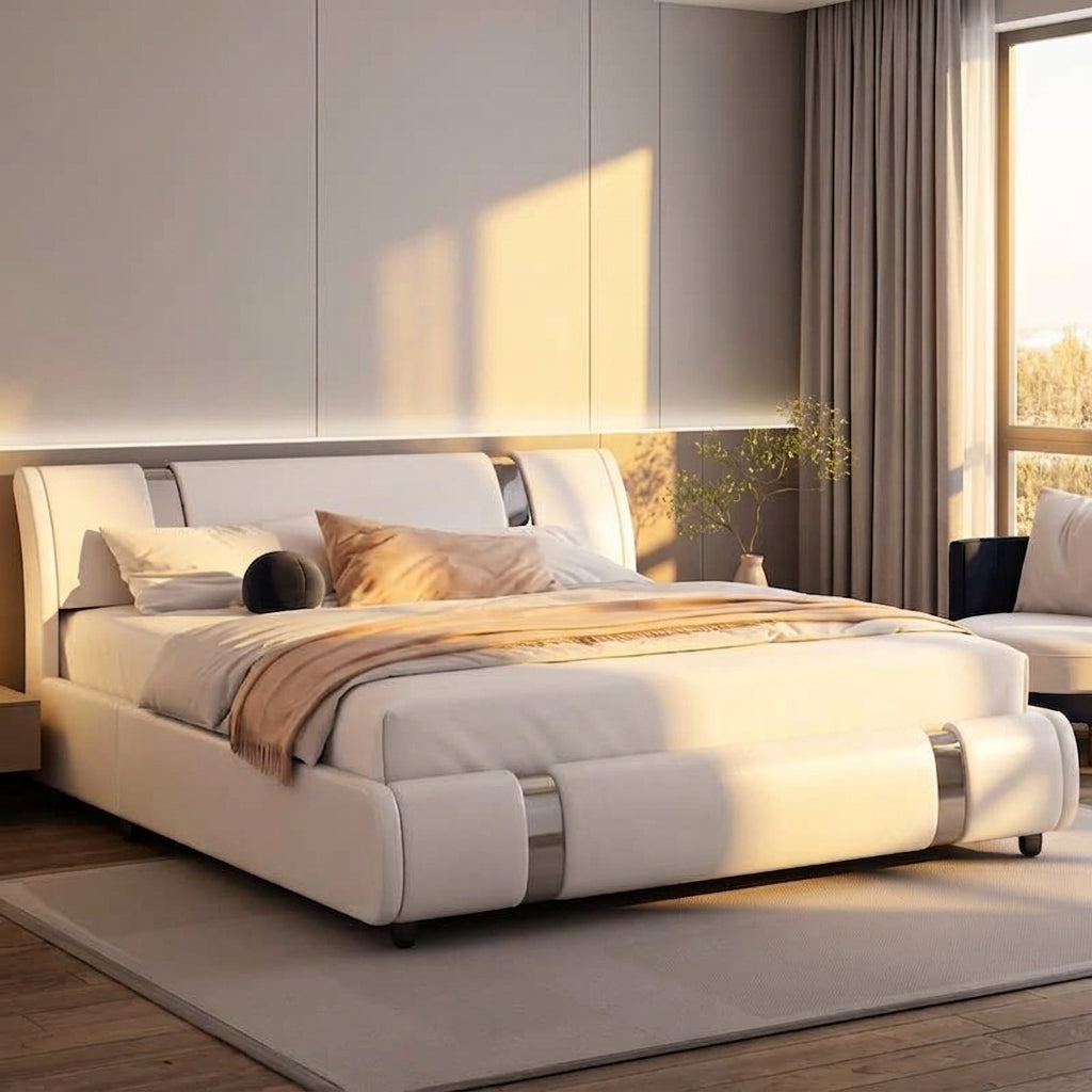 Felix White Queen Upholstered Bed by Coaster at Eve Furniture