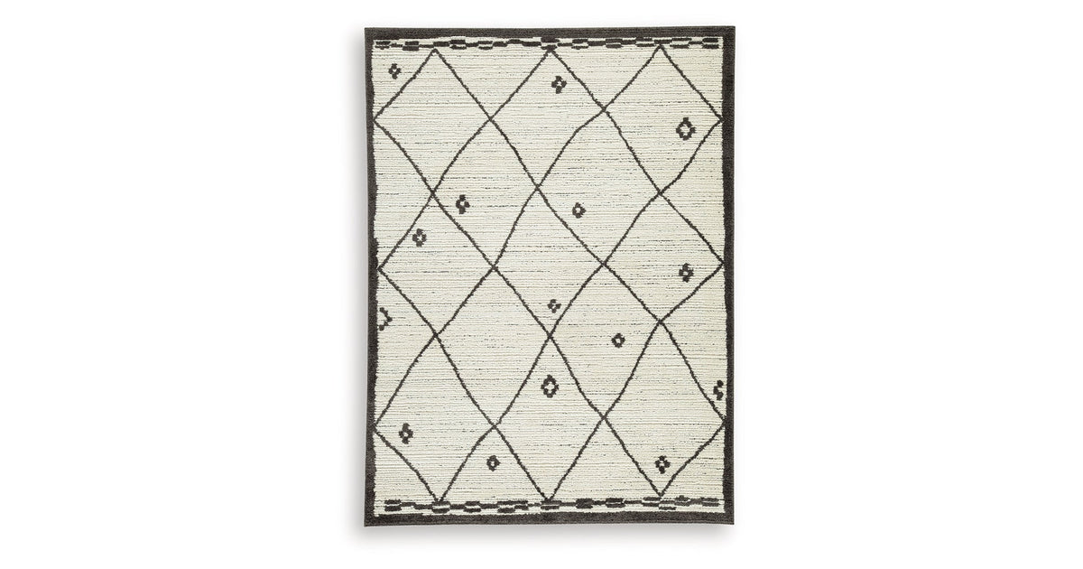 Fenriston Cream/Black Large Rug by Ashley at Eve Furniture