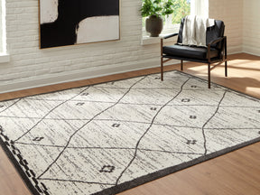 Fenriston Cream/Black Large Rug by Ashley at Eve Furniture