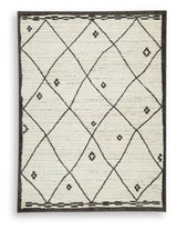 Fenriston Cream/Black Medium Rug by Ashley at Eve Furniture