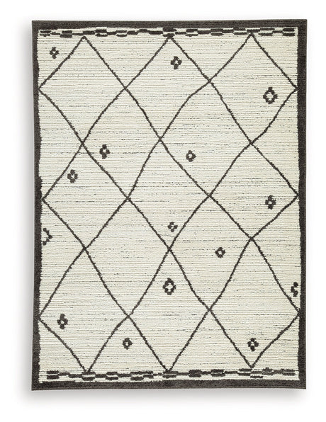 Fenriston Cream/Black Medium Rug by Ashley at Eve Furniture