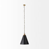 Fenton Black W/Antiqued Gold Accents Pendant Light by Mercana at Eve Furniture