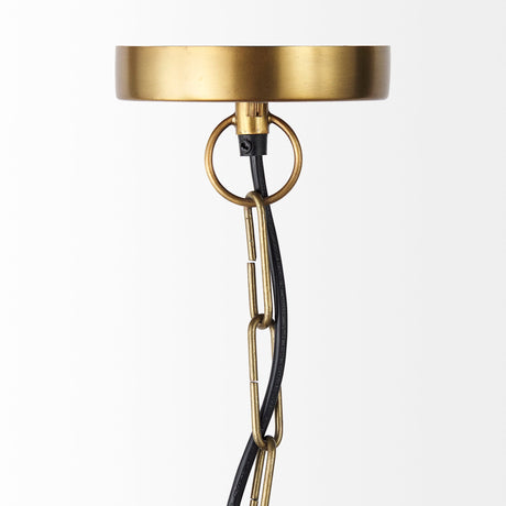 Fenton Black W/Antiqued Gold Accents Pendant Light by Mercana at Eve Furniture