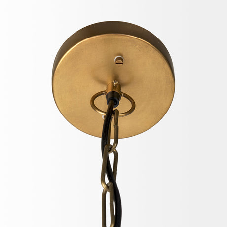 Fenton Black W/Antiqued Gold Accents Pendant Light by Mercana at Eve Furniture