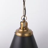 Fenton Black W/Antiqued Gold Accents Pendant Light by Mercana at Eve Furniture