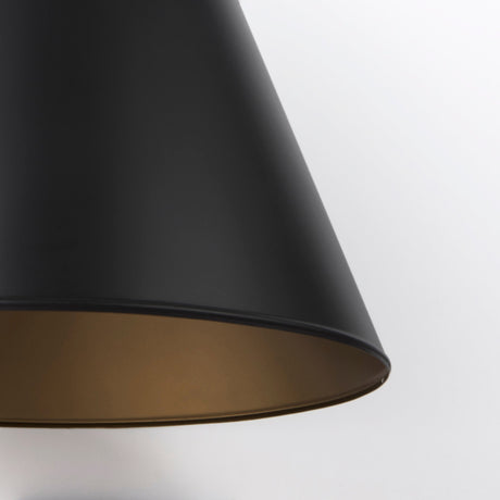 Fenton Black W/Antiqued Gold Accents Pendant Light by Mercana at Eve Furniture