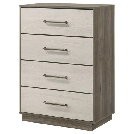Fenwick 4-drawer Chest of Drawers Grey Oak by Coaster at Eve Furniture
