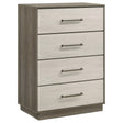 Fenwick 4-drawer Chest of Drawers Grey Oak by Coaster at Eve Furniture