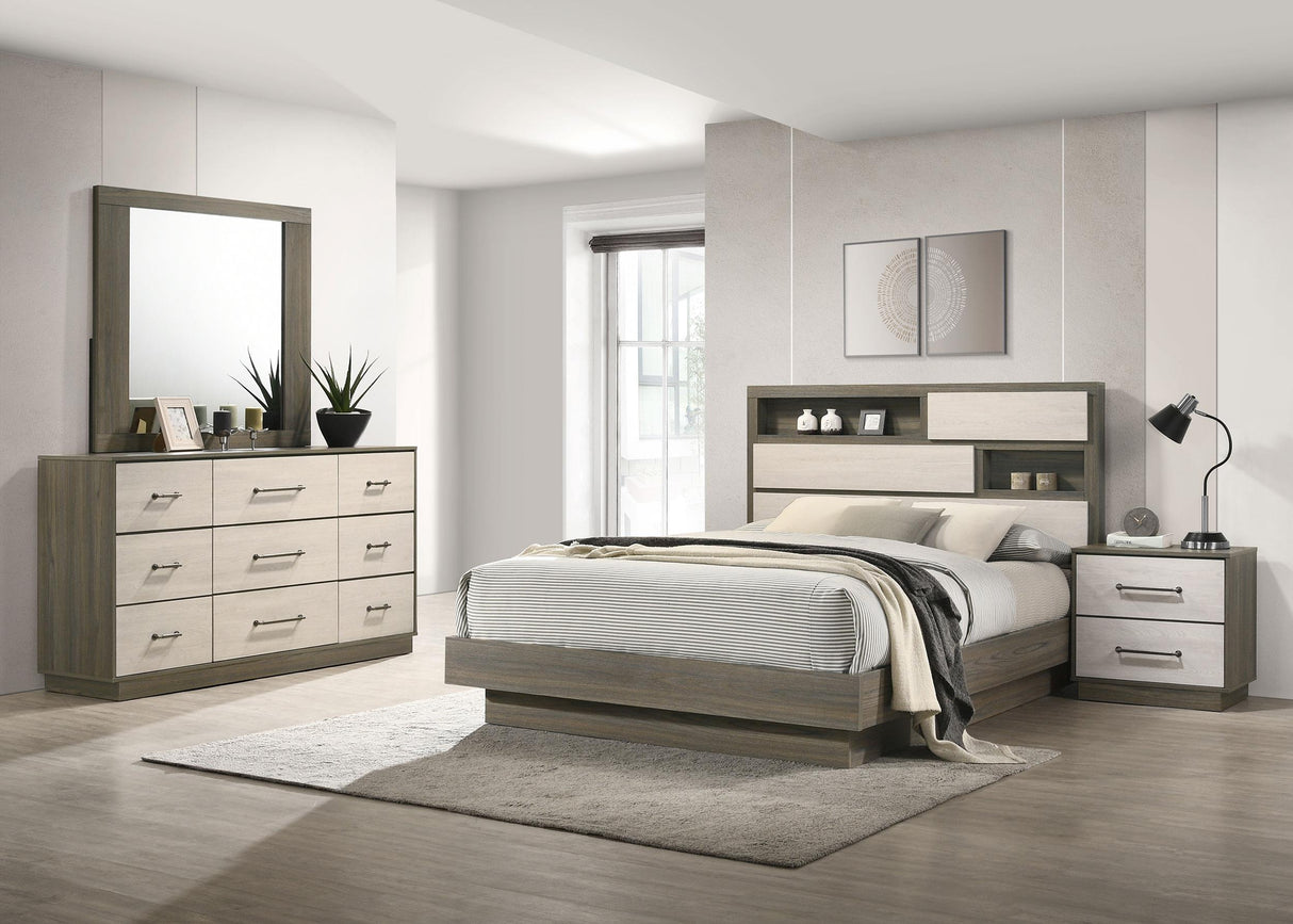 Fenwick Grey Oak 4-Piece Queen Bedroom Set