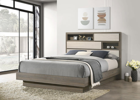 Fenwick California King Bed Bookcase Headboard Grey Oak by Coaster at Eve Furniture