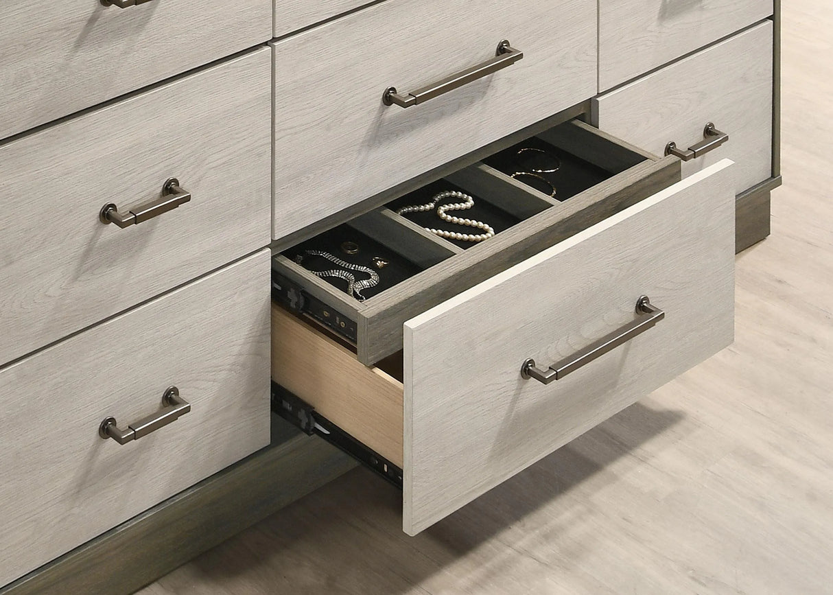 Fenwick Gray Oak 9-drawer Dresser by Coaster at Eve Furniture