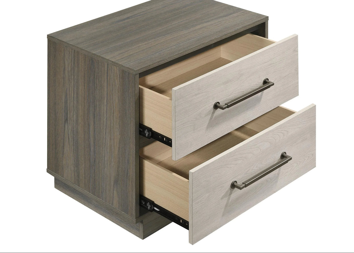 Fenwick Grey Oak 2-drawer Nightstand Bedside Table by Coaster at Eve Furniture