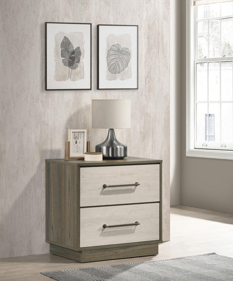 Fenwick Grey Oak 2-drawer Nightstand Bedside Table by Coaster at Eve Furniture