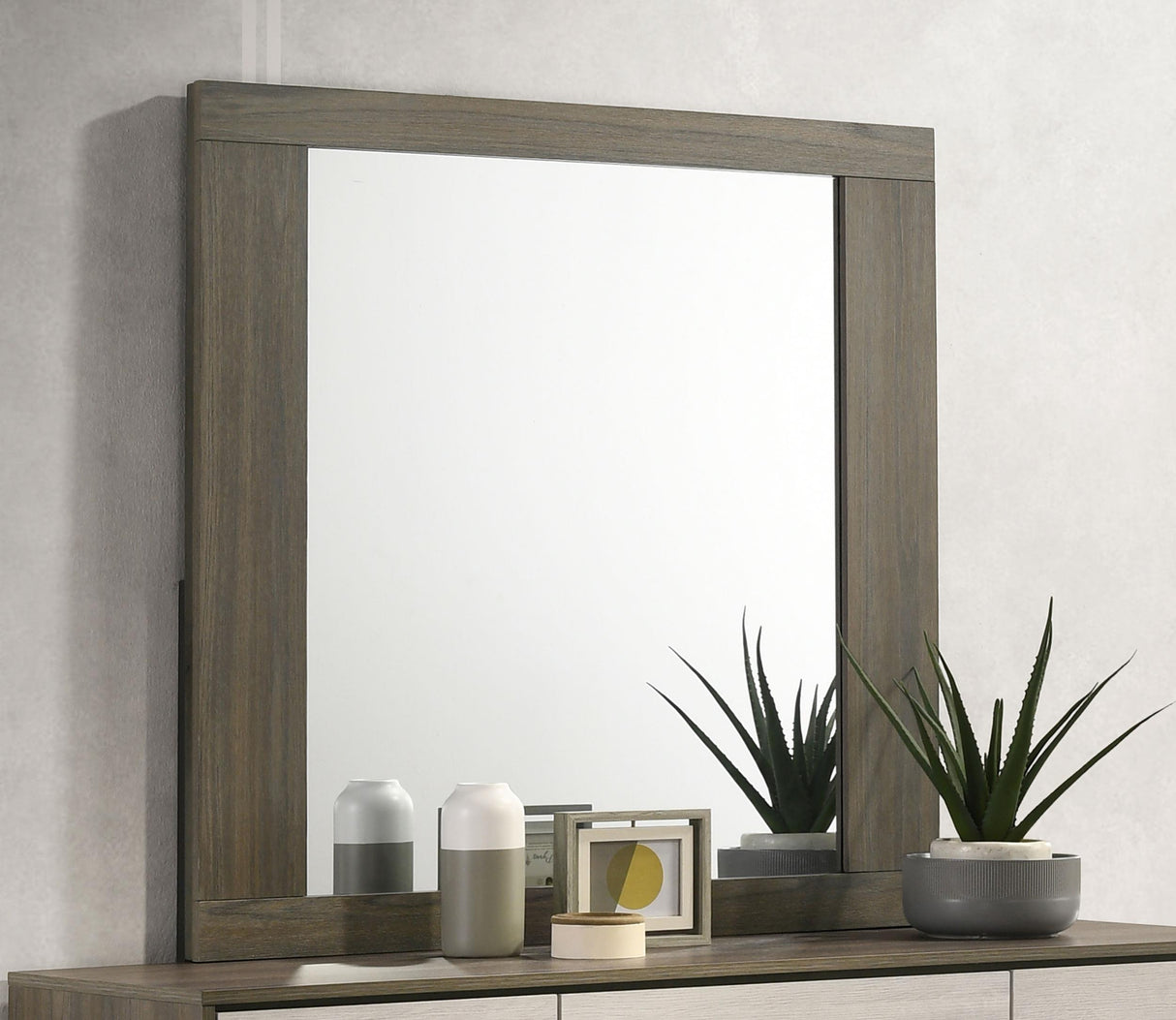 Fenwick Grey Oak Dresser Mirror by Coaster at Eve Furniture