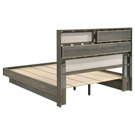 Fenwick Grey Oak Queen Bed Bookcase Headboard by Coaster at Eve Furniture