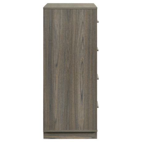 Fenwick 4-drawer Chest of Drawers Grey Oak by Coaster at Eve Furniture