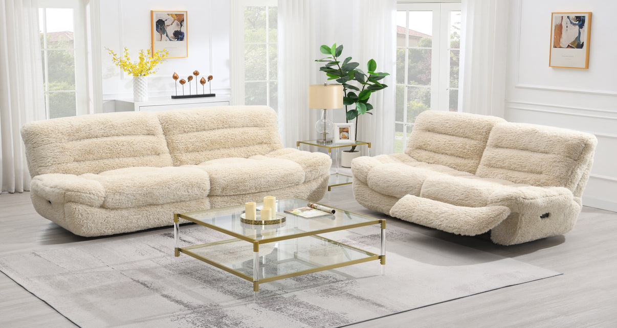 Ferland Beige Reclining Living Room Set by New Era Innovations at Eve Furniture