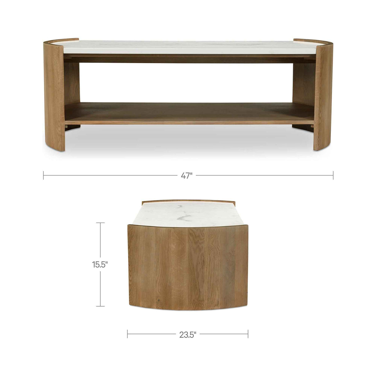 Fern White/Brown Coffee Table by Moe's Home at Eve Furniture