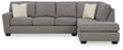 Ferne-Pike Charcoal 2-Piece Sectional with RAF Chaise by Ashley at Eve Furniture